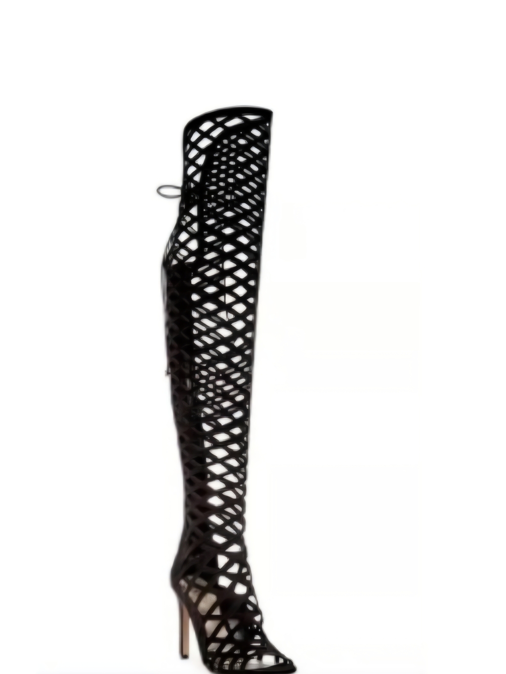 Vince Camuto Black Lace-Up Gladiator Heeled Boots - Picture 2 of 8